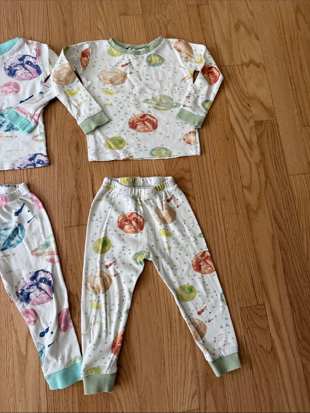 Burt’s Bees organic cotton Pajamas bundle - planets, space, and world map themes - Picture 4 of 7